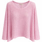 Schimmer-Häkelpullover rosa, Gr. 36-42