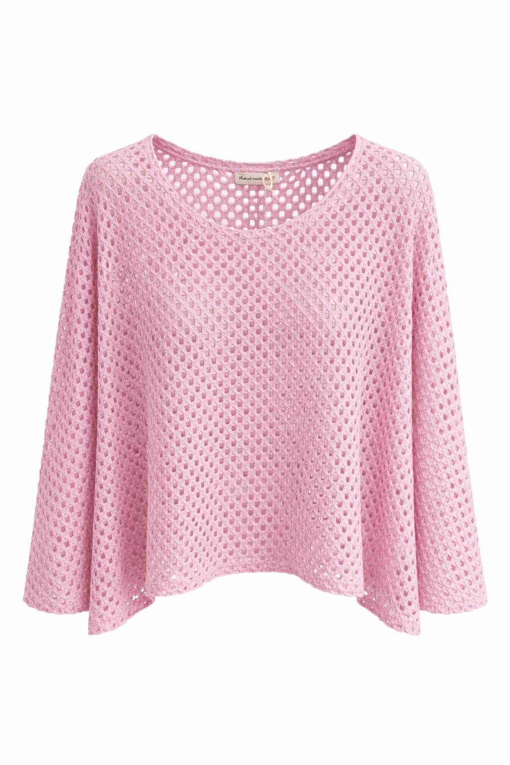 Schimmer-Häkelpullover rosa, Gr. 36-42