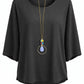 Sommerbluse schwarz (mit Kette), Gr. 36-44