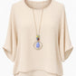 Sommerbluse beige (mit Kette), Gr. 36-44
