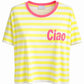 Streifen-Shirt "Ciao" neongelb/neonpink, Gr. 36-42