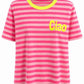 Streifen-Shirt "Ciao" neonpink/neongelb, Gr. 36-42