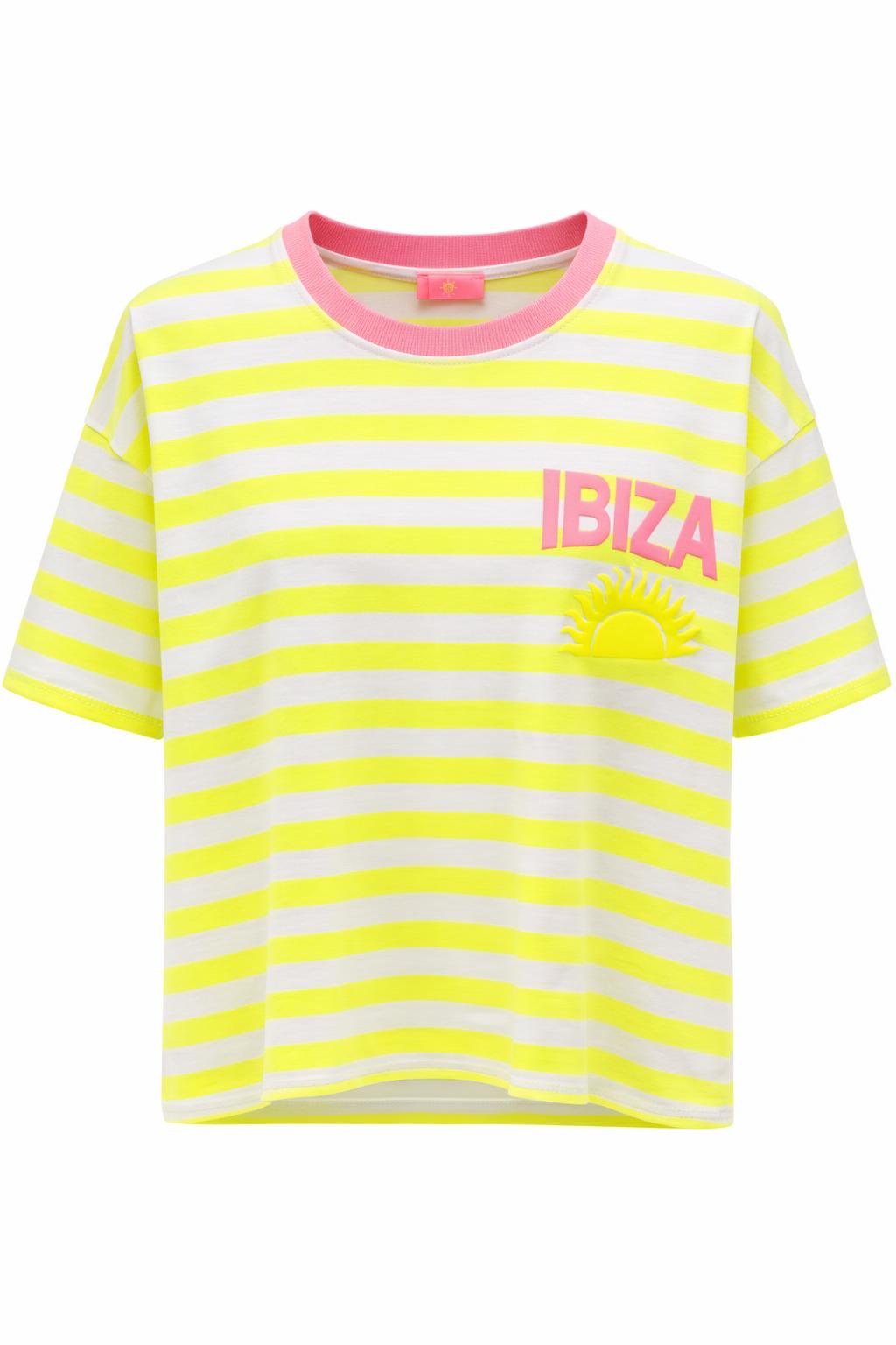 Streifen-Shirt "Ibiza" neongelb, Gr. 36-42