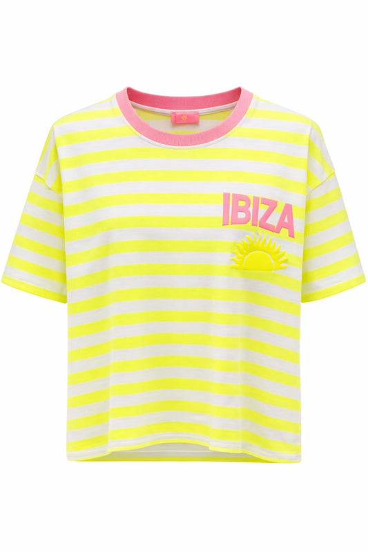 Streifen-Shirt "Ibiza" neongelb, Gr. 36-42