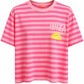 Streifen-Shirt "Ibiza" neonpink/rosa, Gr. 36-42