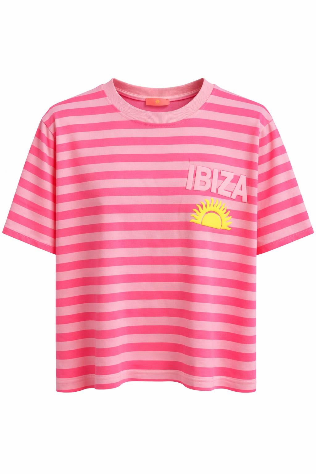 Streifen-Shirt "Ibiza" neonpink/rosa, Gr. 36-42