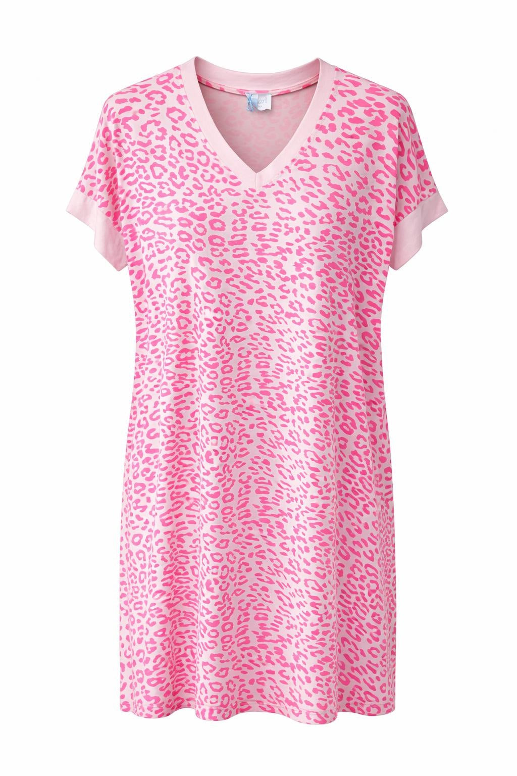 T-Shirt Kleid Leo neonpink, Gr. 38-44