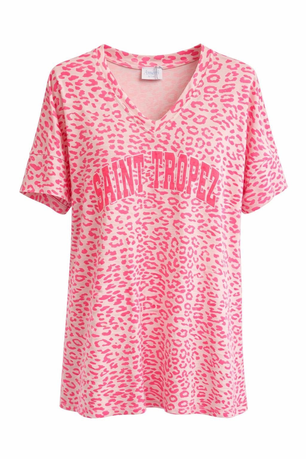 T-Shirt Kleid Leo neonpink "Saint Tropez", Gr. 36-42
