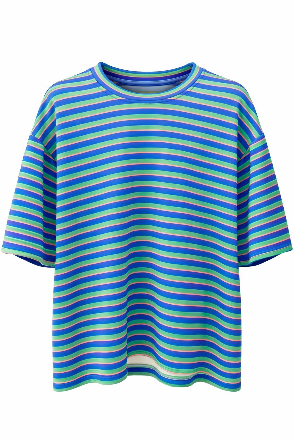 Shirt "Stripes "royalblau/grün", Gr. 36-44