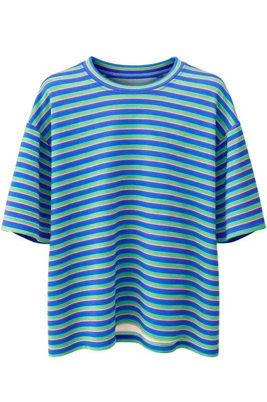Shirt "Stripes "royalblau/grün", Gr. 36-44
