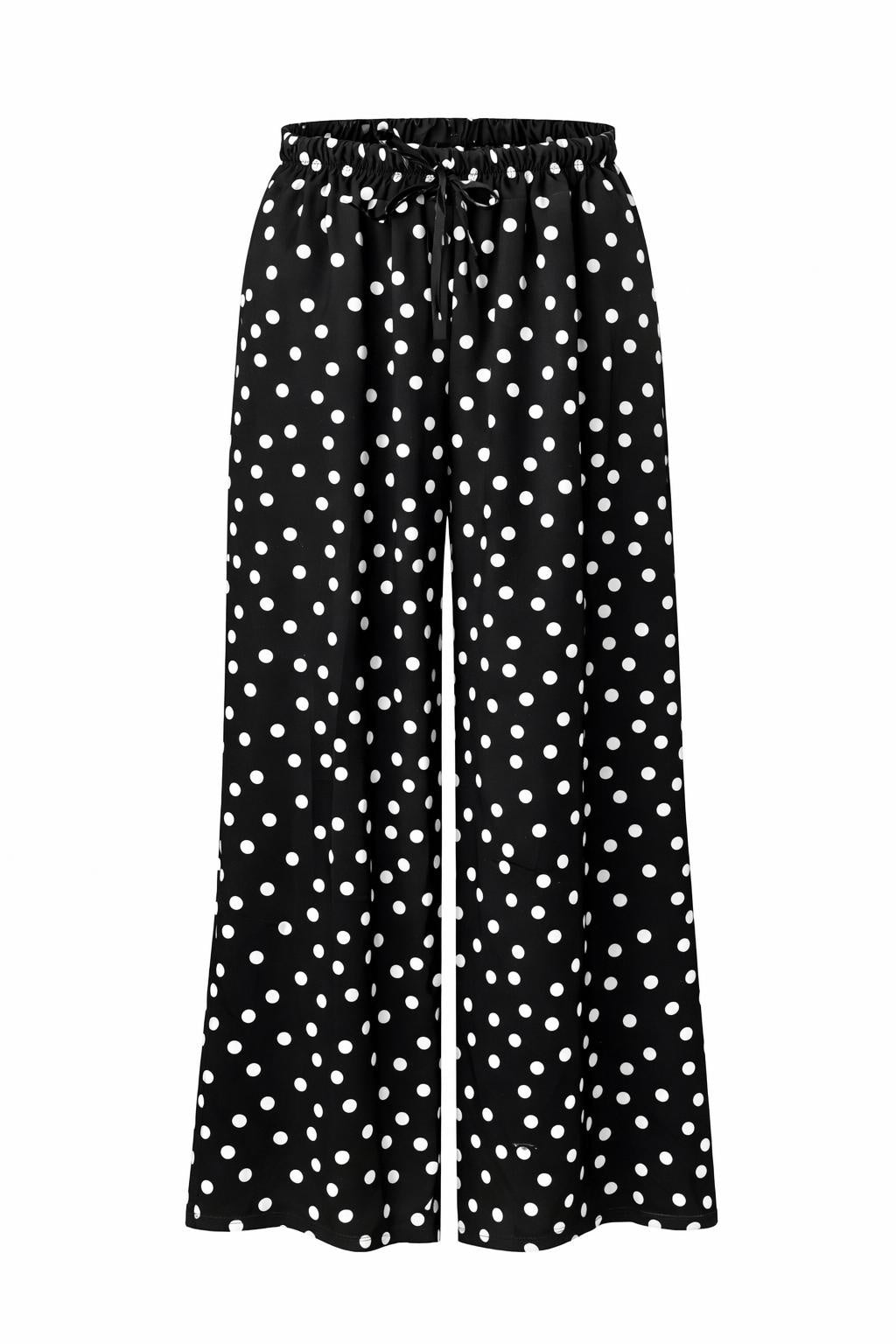 Sommerhose Polka dots schwarz, Gr. 36-44