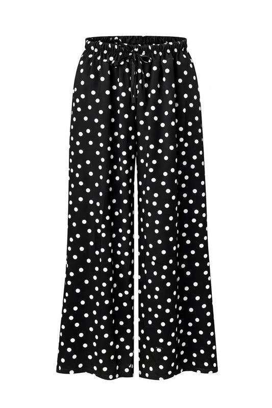 Sommerhose Polka dots schwarz, Gr. 36-44