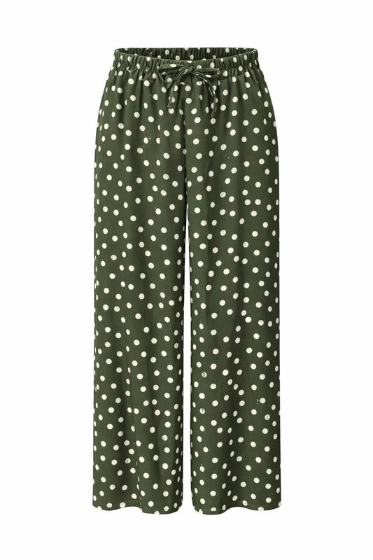 Sommerhose Polka dots oliv, Gr. 36-44