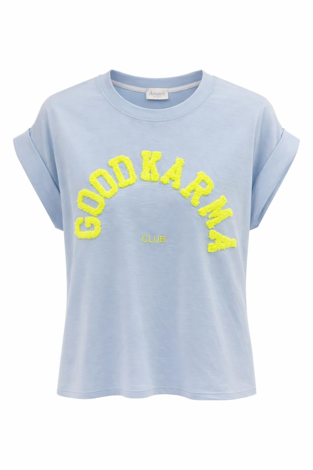 Shirt „Good Karma Club“ blau, Gr. 34-40