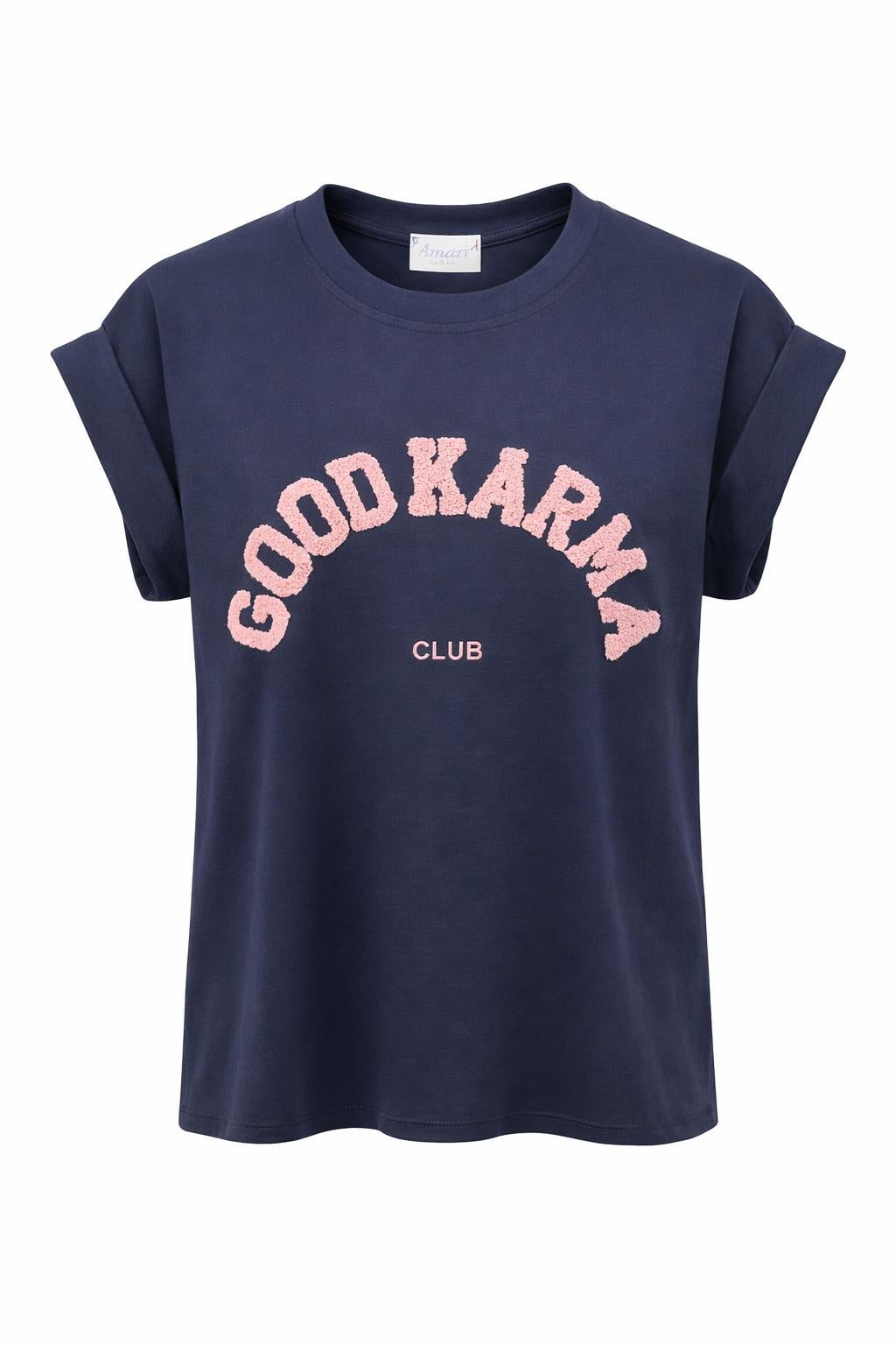 Shirt „Good Karma Club“ dunkelblau, Gr. 34-40