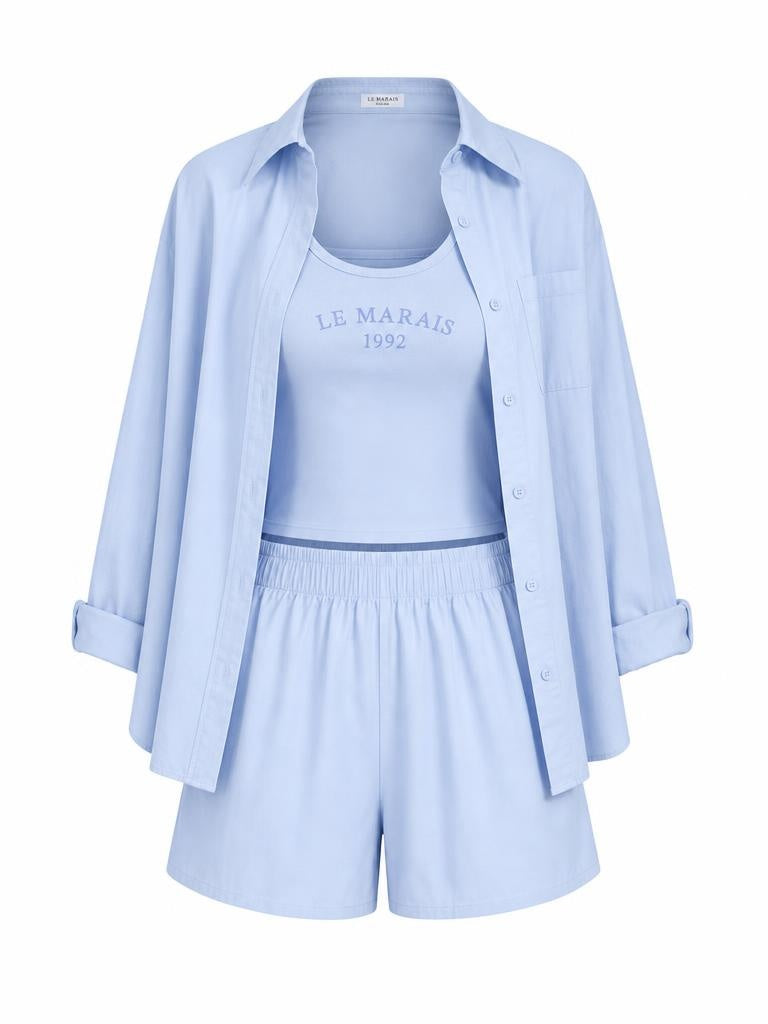 Summer Lounge Set 3-teilig helllau, Gr. 36-40