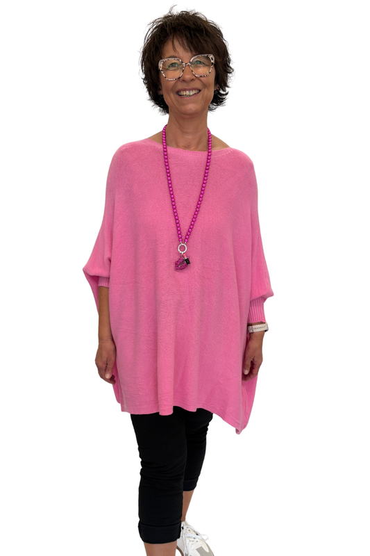Oversize Pullover „Luna“ himbeere, Gr. 38-46