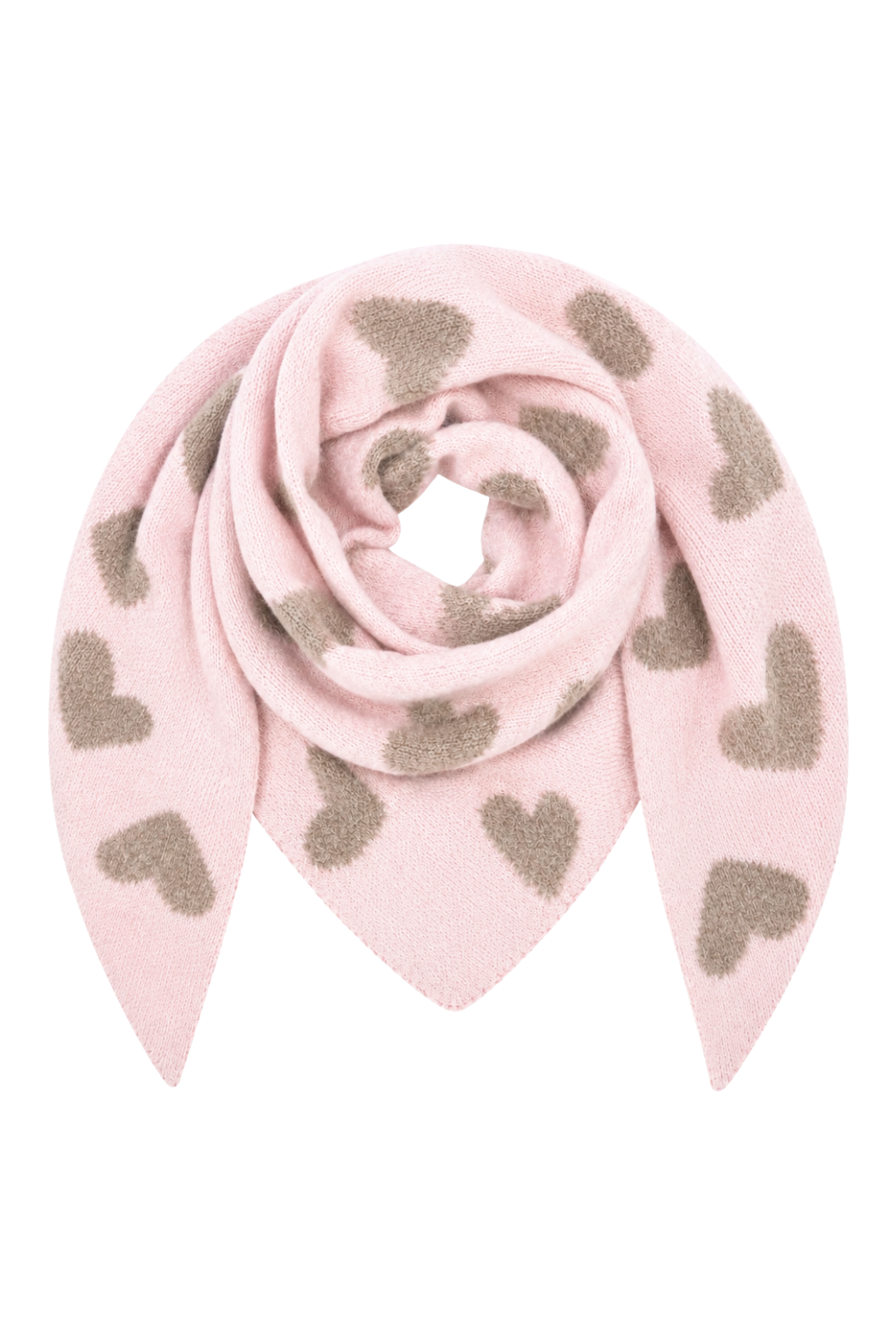 Wendeschal Herzen taupe-rosa