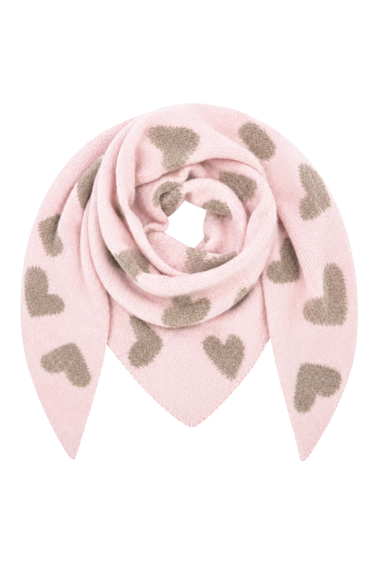 Wendeschal Herzen taupe-rosa