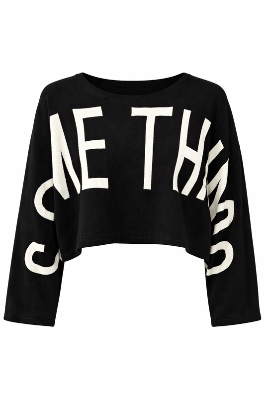 Cropped Pullover "Something" schwarz, Gr. 34-42