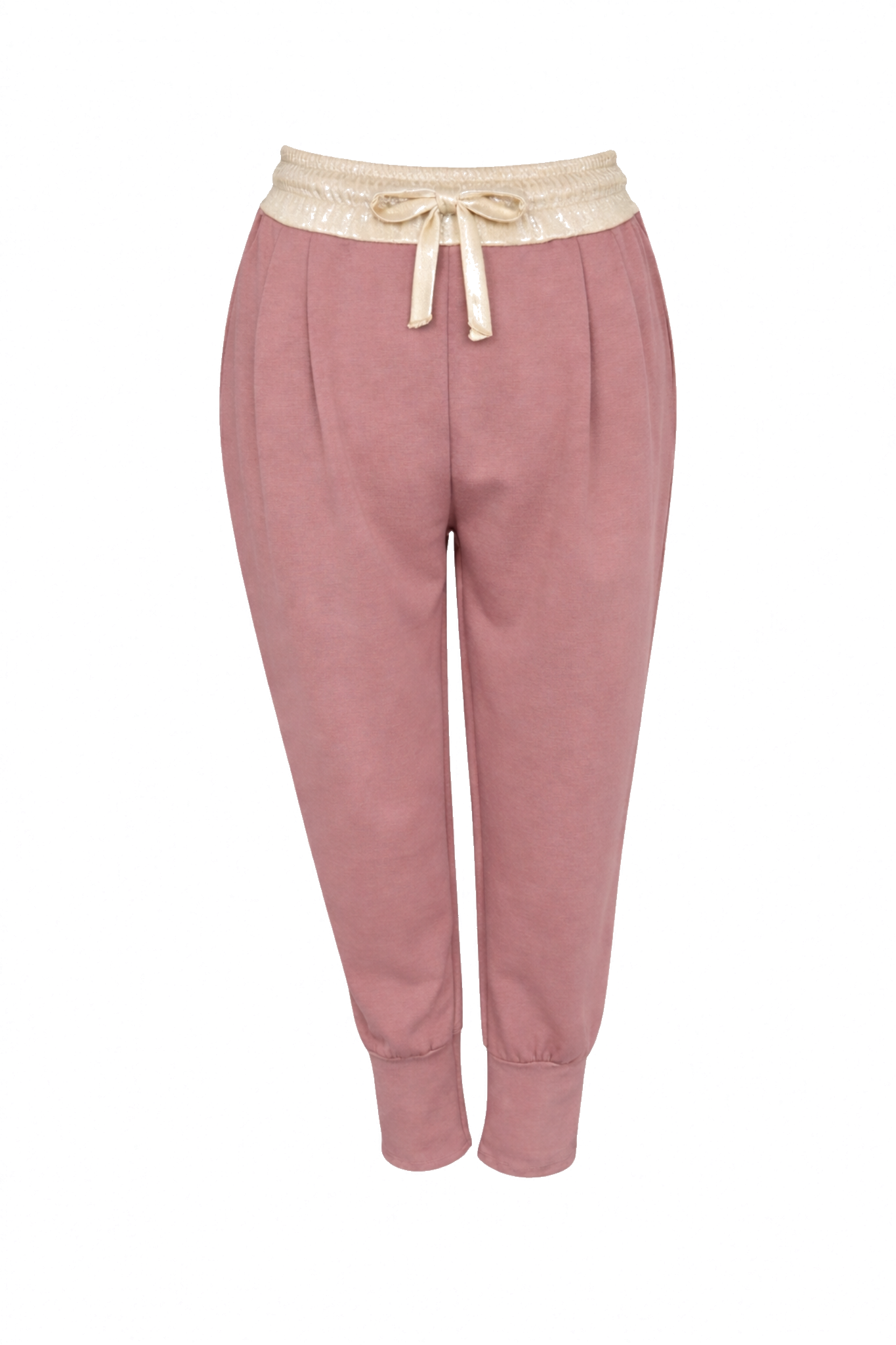 Damen Joggerpants mit Satinbund Gr. 36-42 altrosa