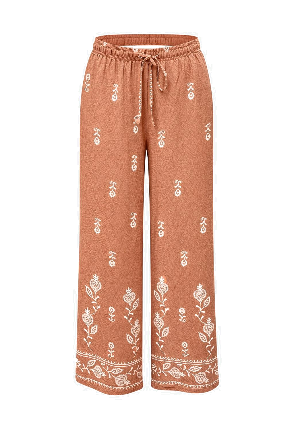 Stoffhose mit Boho-Muster Gr. 36-46 terracotta