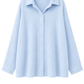 Musselin Oversize Bluse "Lina" hellblau, Gr. 38-44