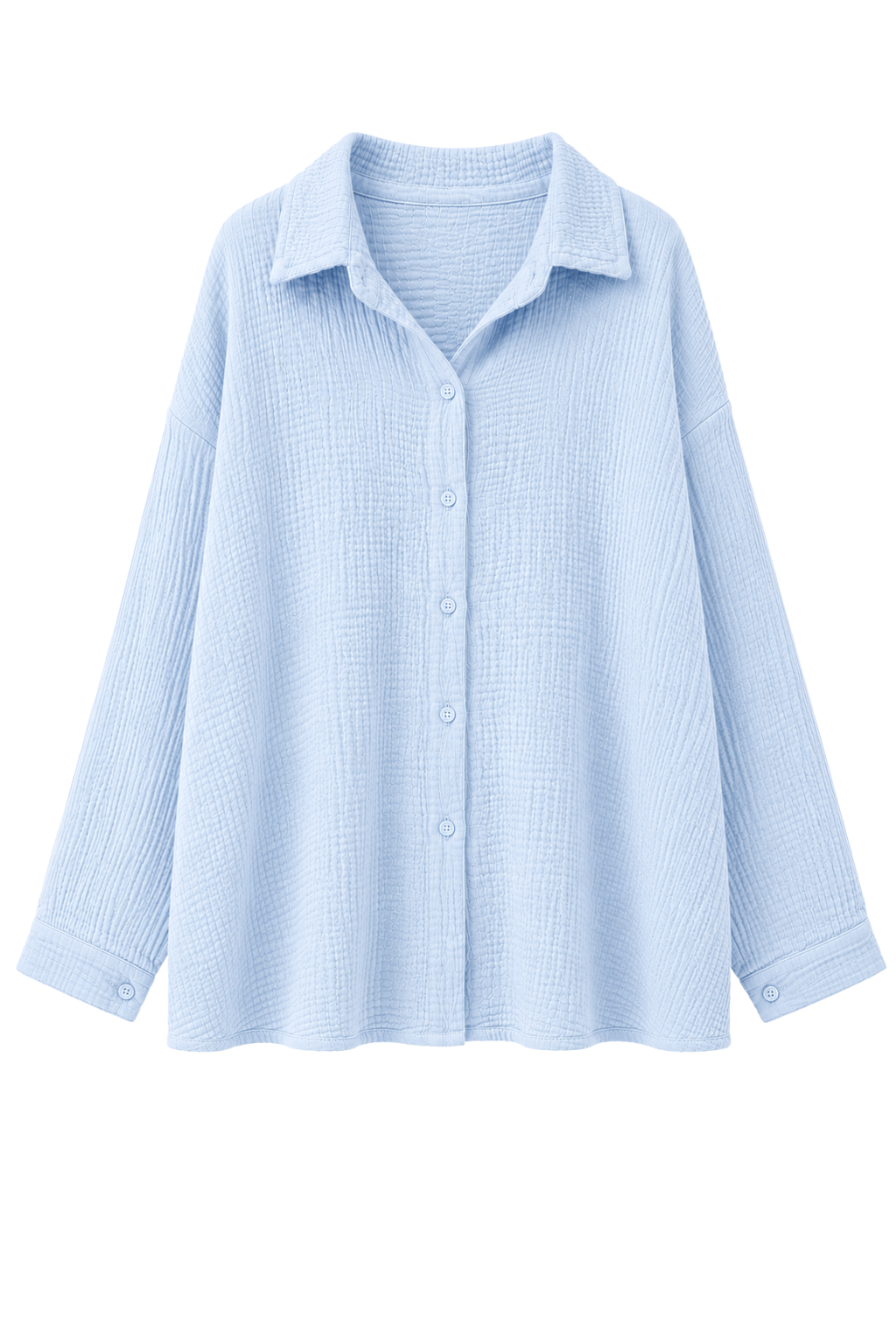 Musselin Oversize Bluse "Lina" hellblau, Gr. 38-44