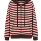 Streifenjacke Lola mit Kapuze rosa/braun, Gr. 36-44