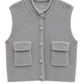 Strickweste grau, Gr. 38-46