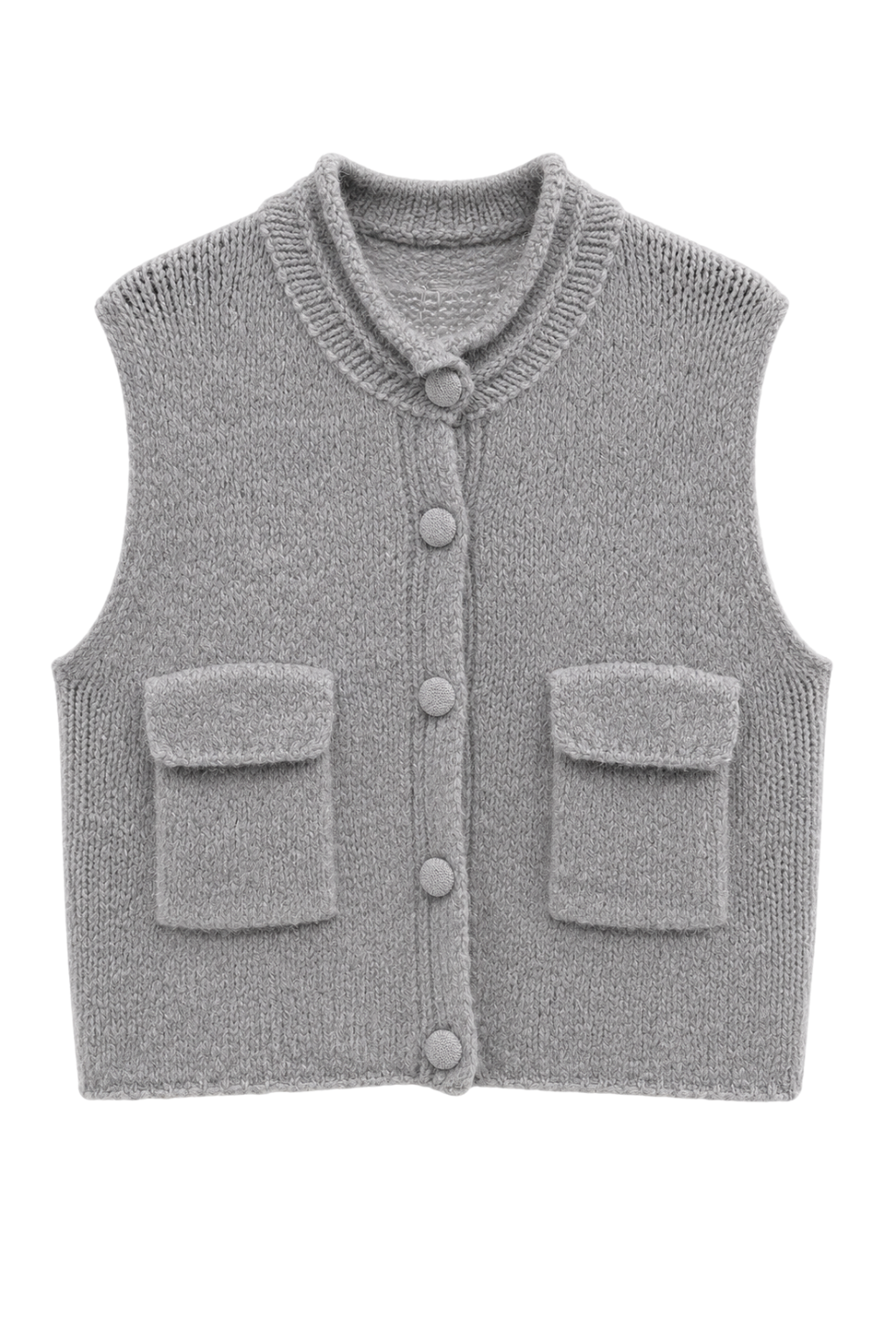 Strickweste grau, Gr. 38-46