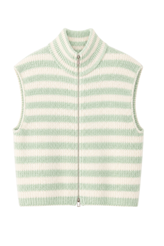 Strickweste "Candy Stripe" mint/weiß, Gr. 34-40