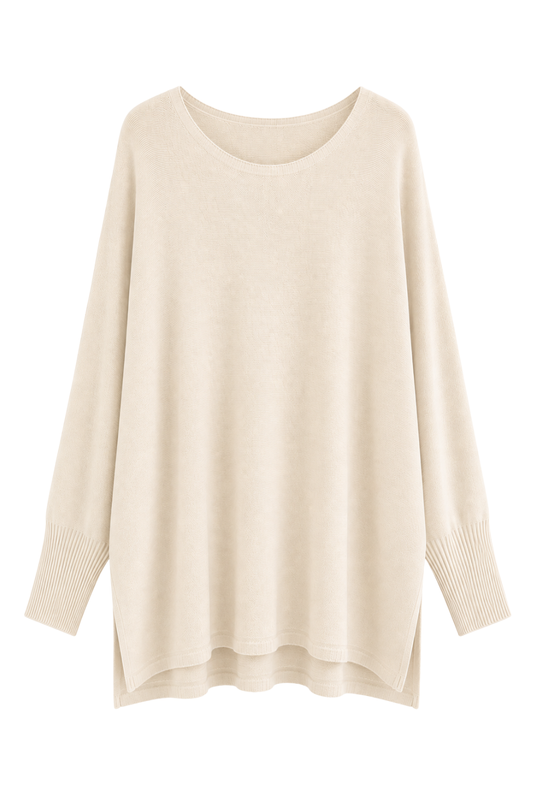 Oversize Pullover „Luna“ beige, Gr. 38-46