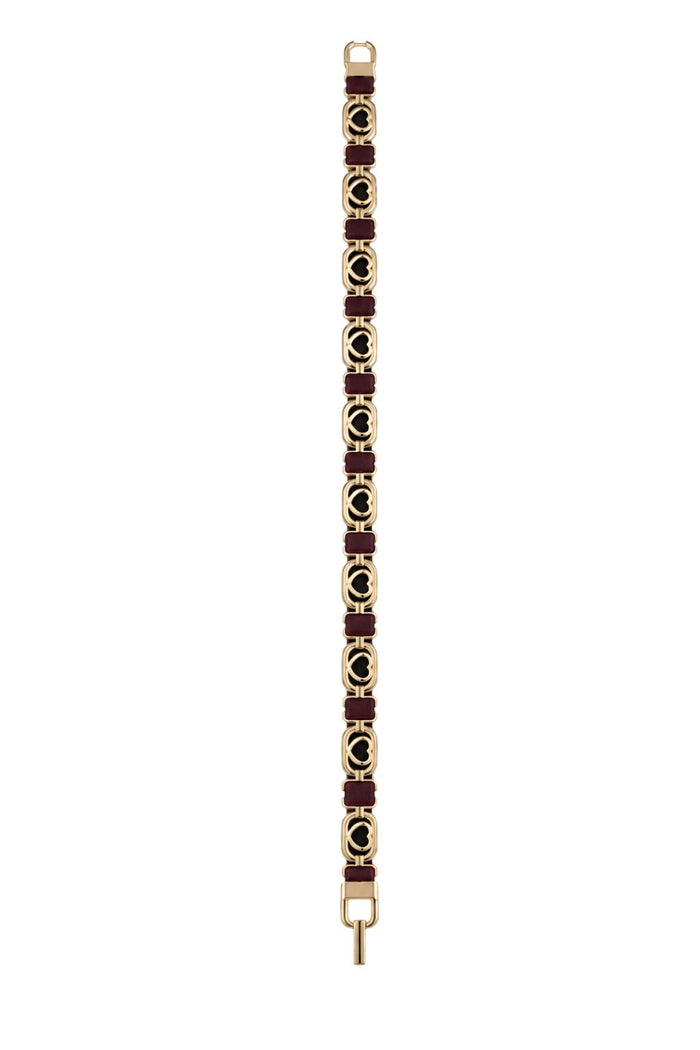 Schmuckgürtel mit Herzen gold/bordeaux