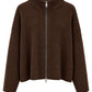 Strickjacke Stehkragen braun, Gr. 34-40