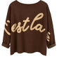 C'est la vie Sweatshirt schokobraun, Gr. 34-42