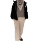 Teddy Fleece Jacke schwarz, Gr. 34-42
