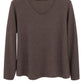 Basic Feinstrickpullover schokobraun V-Ausschnitt, Gr. 36-42