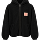 Teddy Fleece Jacke mit Kapuze schwarz, Gr. 34-42