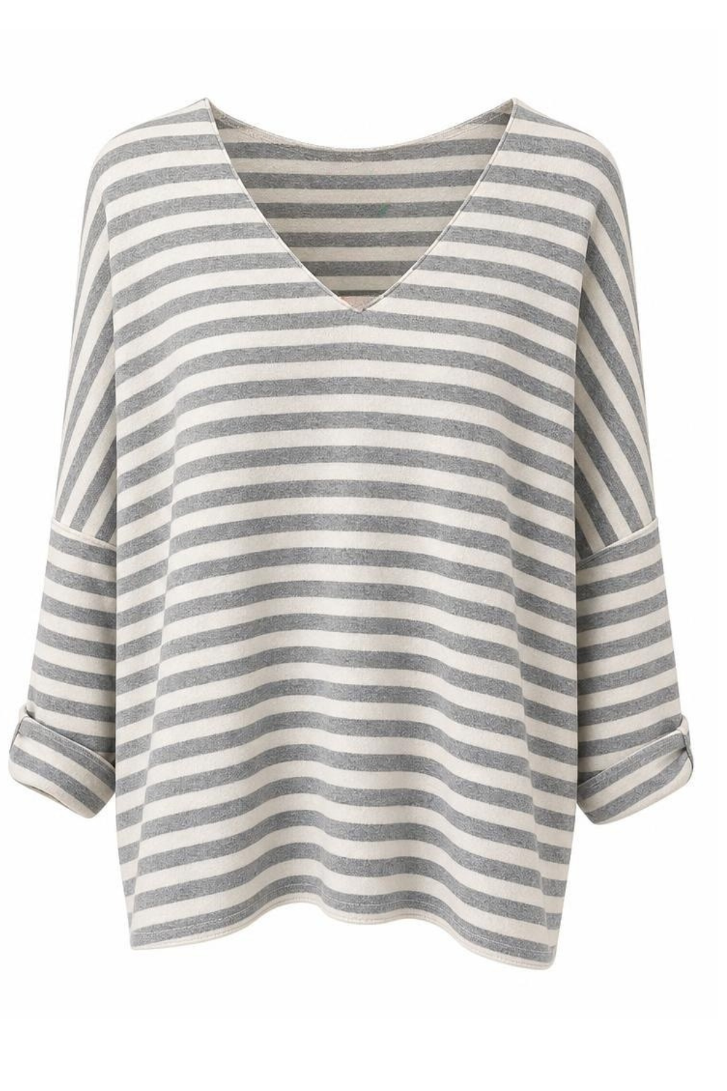 Shirt „Sunset Stripes“ grau/creme, Gr. 38-44