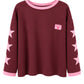 Pullover mit Sterne am Arm bordeaux, Gr. 40-46
