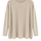 Soft Rundhals Pullover beige, Gr. 38-46