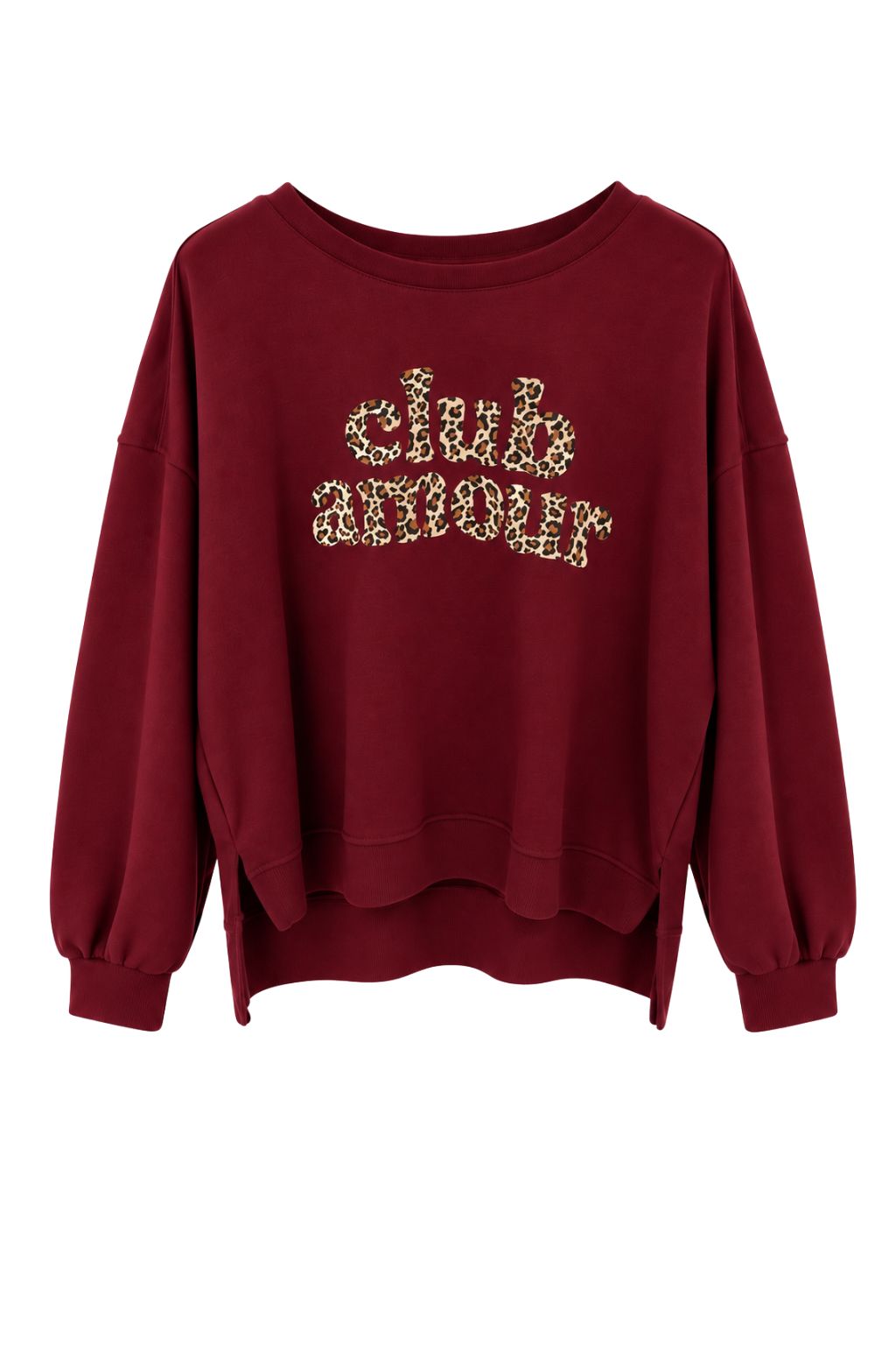 Club Amour Oversize Sweatshirt bordeaux, Gr. 36-42