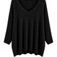 Pullover Mila V-Ausschnitt schwarz, Gr. 38-46