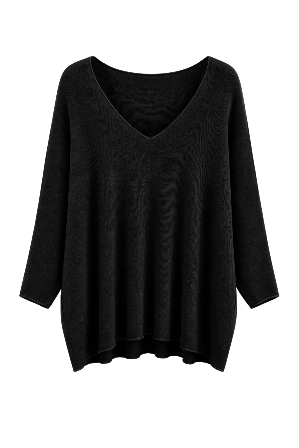 Pullover Mila V-Ausschnitt schwarz, Gr. 38-46