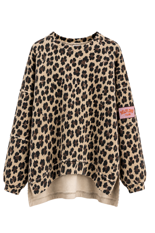Leo Oversize Sweater „Self Love“ beige, Gr. 36-44