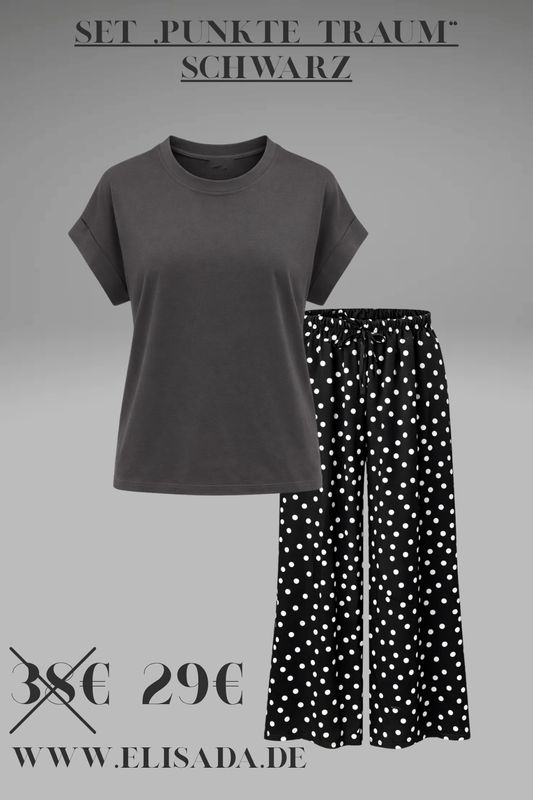 Set „Punkte Traum“ schwarz, Gr. 36-42