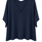 Basic Pullover "Lena" V-Ausschnitt dunkelblau, Gr. 36-42