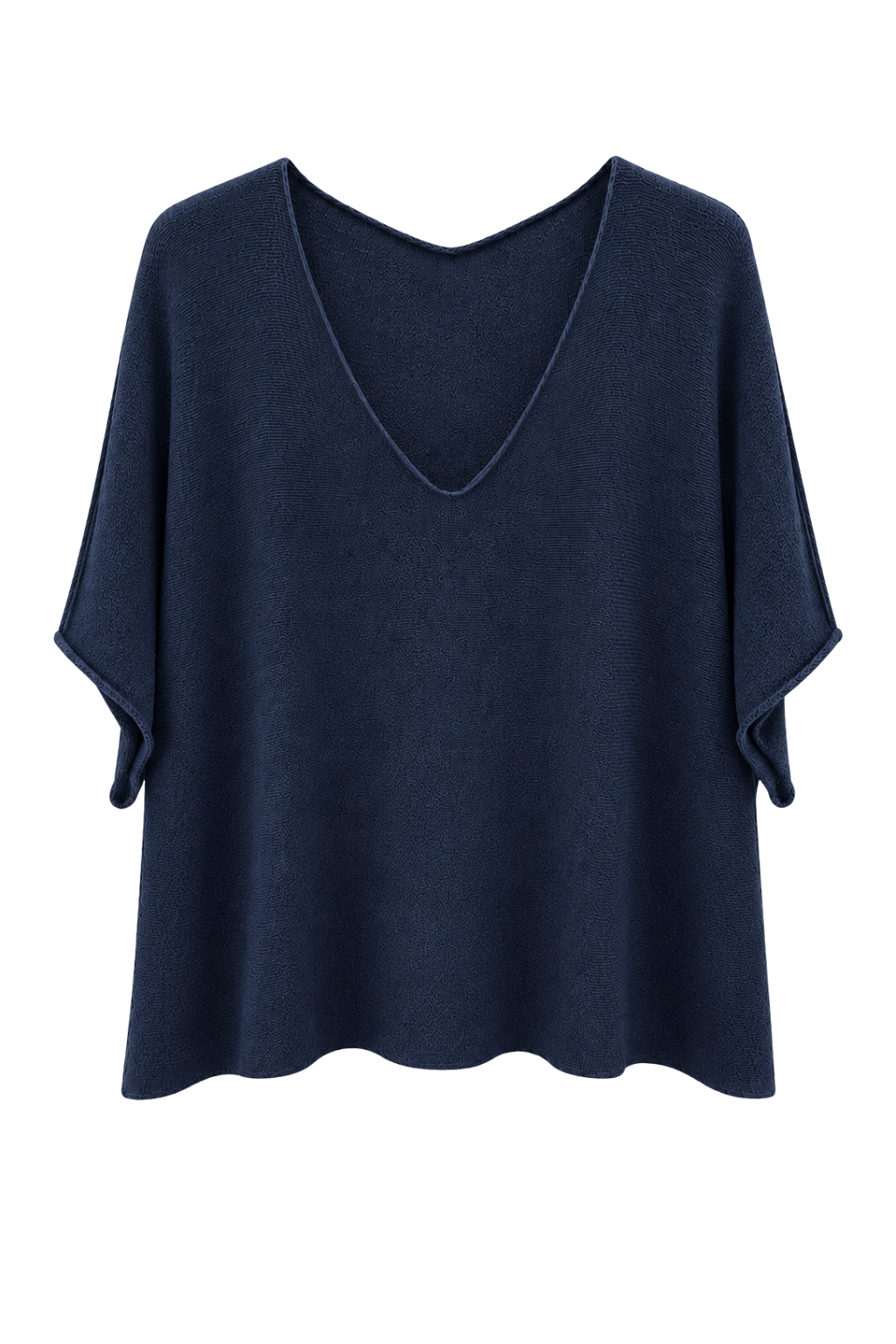 Basic Pullover "Lena" V-Ausschnitt dunkelblau, Gr. 36-42