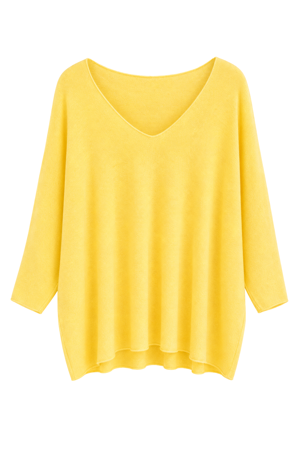 Pullover Mila V-Ausschnitt gelb, Gr. 38-46